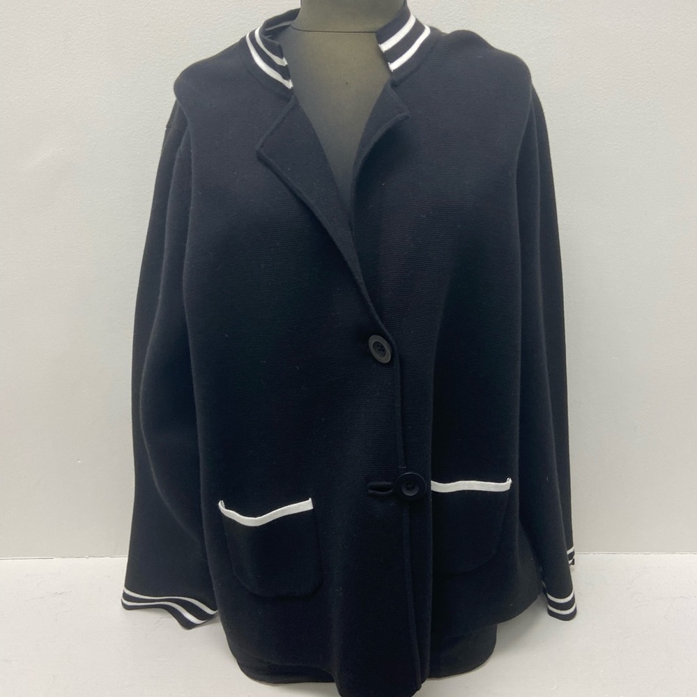 B & W Button Cardigan